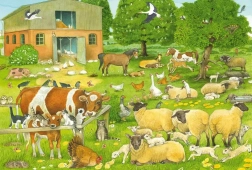 Puzzle familles d'animaux de la ferme 100 pièces