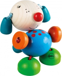 Detoa Hafík – petit chien en bois à tirer sur élastique