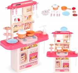 Cuisine pour enfants avec sons, lumières LED et évier, 10 accessoires – Rose