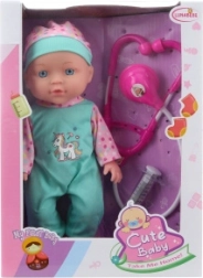 Poupée bébé 27 cm avec trousse de docteur