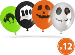 Ensemble de ballons d'Halloween avec 4 motifs, 12 pièces