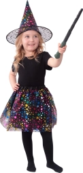 Déguisement de sorcière pour enfants avec étoiles et jupe tutu avec chapeau