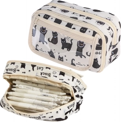 Trousse scolaire avec motif de chats noirs 21 cm