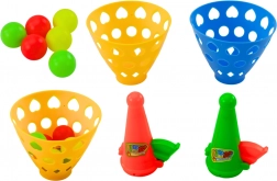 Jeu d’adresse avec paniers lance-balles, 2 paniers et 6 balles