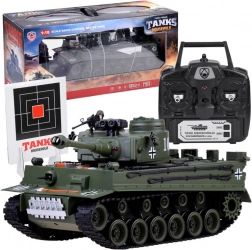 Grand char RC GERMAN TIGER 1:18 avec tir et LED