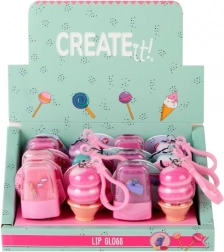 brillant à lèvres candy explosion glace et bâtonnet avec porte-clés