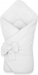 Couverture d’emmaillotage en mousseline à lacets NEW BABY blanche