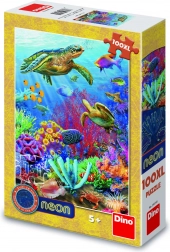 Puzzle monde sous-marin néon