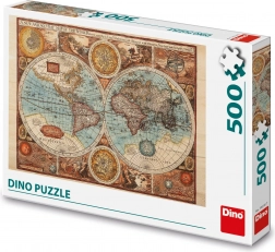 Dino Puzzle ancienne carte du monde - 500 pièces