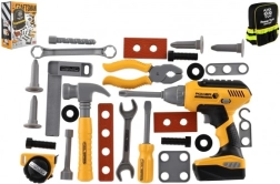 Ensemble d'outils en plastique avec perceuse sans fil et sac à dos