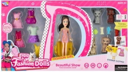 Poupée à habiller avec animaux et accessoires 8 cm