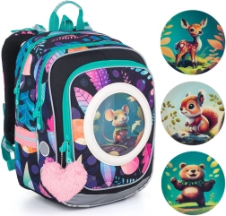 Topgal – sac à dos scolaire léger animaux de la forêt