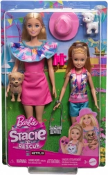 Barbie et Stacie – coffret poupées avec chiots et accessoires d’été