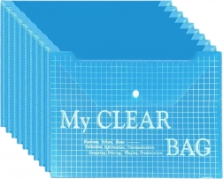 Chemise transparente avec fermeture à pression bleue A4