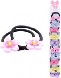Élastiques à cheveux avec petites fleurs, 2 pcs
