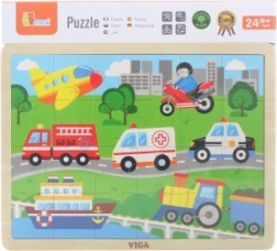 Puzzle en bois transports 24 pièces
