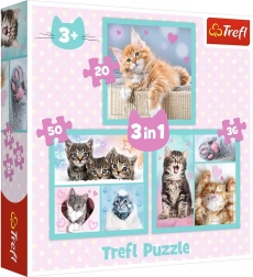 Puzzle 3 en 1 – adorables animaux TREFL