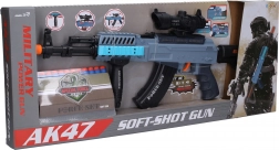 Mitrailleuse avec projectiles en mousse et effets lumineux, sonores et vibrants 62 cm