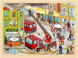 Puzzle en bois Pompiers 96 pièces de GOKI