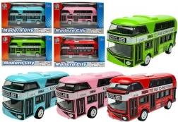 Autobus à impériale à mécanisme à remonter – modèle en métal en 4 couleurs