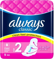 Always Classic Maxi serviettes hygiéniques 9 pcs