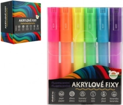 Marqueurs acryliques fluorescents 6 pcs pour papier, verre, céramique et pierre