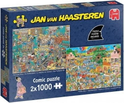 Puzzle JUMBO Jan van Haasteren Magasin de musique et Ambiance estivale 2x1000 pièces