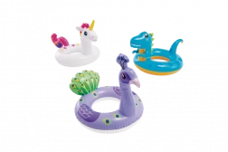 bouée gonflable pour enfants en forme d’animal 86 × 58 cm (lama, licorne, dinosaure)