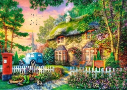 Puzzle TREFL Premium Plus : L'Heure du Thé - Sleepy Lane Cottage 1000 pièces