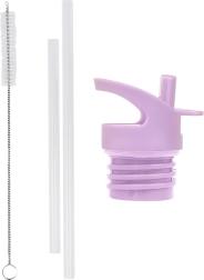 Bouchon, brosse et paille pour bouteille inox Jardin Fleuri