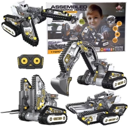 Jeu de construction 4 en 1 – engins de chantier télécommandés, 176 pièces