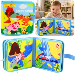 Livre sensoriel en feutrine dinosaures – quiet book éducatif pour enfants