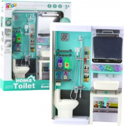 Salle de bain pour enfants – douche, lavabo et toilettes avec lumières et sons