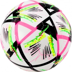 Balle en caoutchouc avec motifs éclatants, blanche, 24 cm