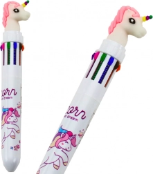 Stylo multicolore Licorne automatique blanc