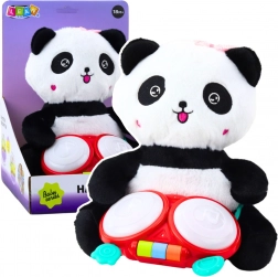 Panda en peluche avec tambour et effets lumineux