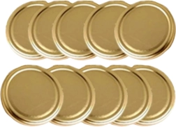 Couvercles métalliques dorés pour bocaux de conserve 82 mm (10 pcs)