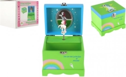Boîte à bijoux musicale en bois avec licorne, vert