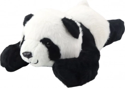 Panda en peluche allongée 30 cm noir et blanc