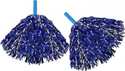 Pompons stylés de supporter bleu-argent