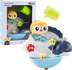 Jouet de bain interactif – petit pingouin et baleine