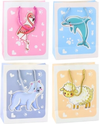 Sac cadeau animaux 3D pastel