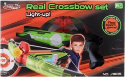 Arbalète lumineuse pour enfants avec flèches à ventouse et cible – set de tir à piles, 6+