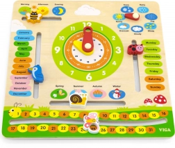 VIGA calendrier éducatif en bois pour enfants – anglais