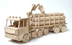 Tracteur en bois avec grumes 70 cm
