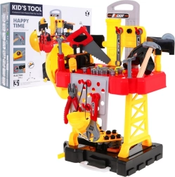 Set d’outils pour enfants 3-en-1 – valise, établi et costume de chef de chantier, 85 pièces