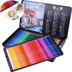 Set de crayons aquarelle dans un étui en métal, 72 couleurs