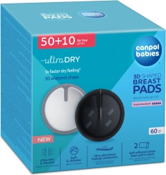 Canpol babies ultra dry coussinets d’allaitement 3D moulés, noirs 60+10 pcs