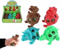 Dinosaure anti-stress à presser avec billes de gel 7 × 5 cm, 4 couleurs