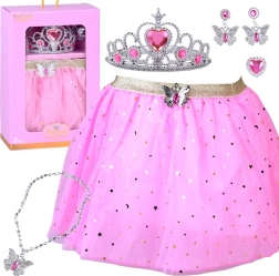 Costume de petite princesse fée papillon – jupe tutu rose et bijoux